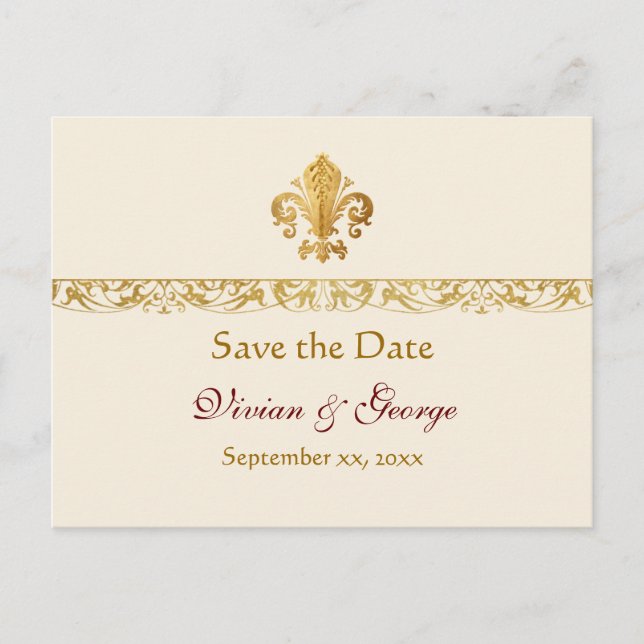 Save the Date Customisable Announcement Postcard (Front)