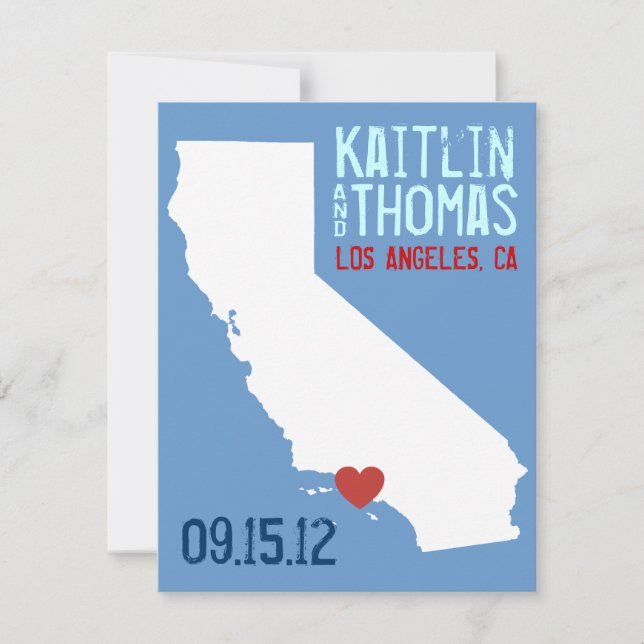 Save the Date - Customisable - California (Front)