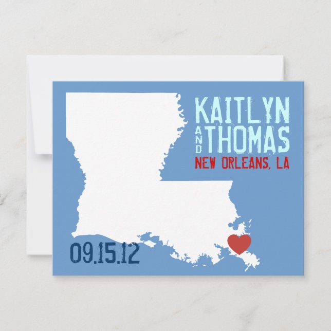 Save the Date - Customisable - Louisiana (Front)