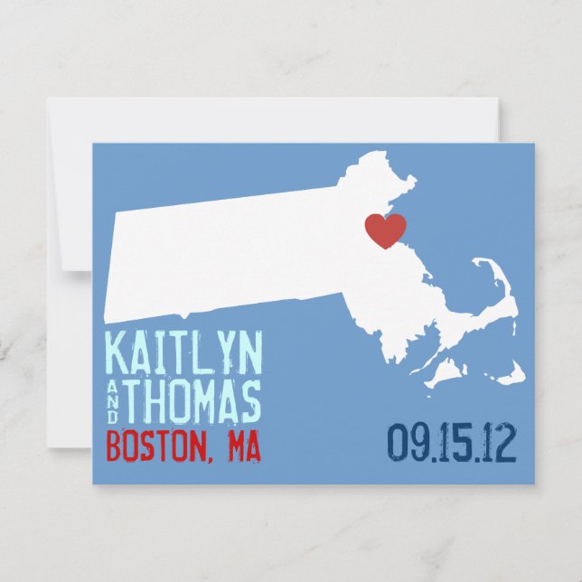 Save the Date - Customisable - Massachusetts (Front)