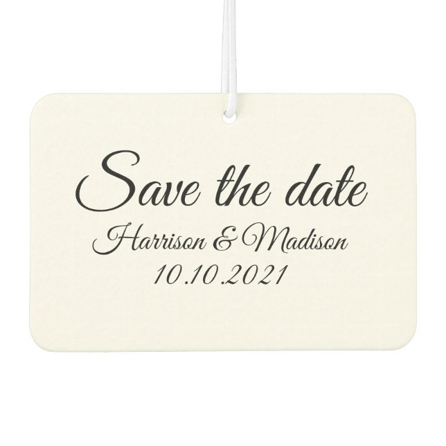 Save the Date, customise text Wedding Announcement Car Air Freshener (Front)