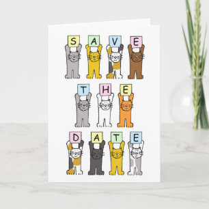 Save the Date Cute Cats Announcement