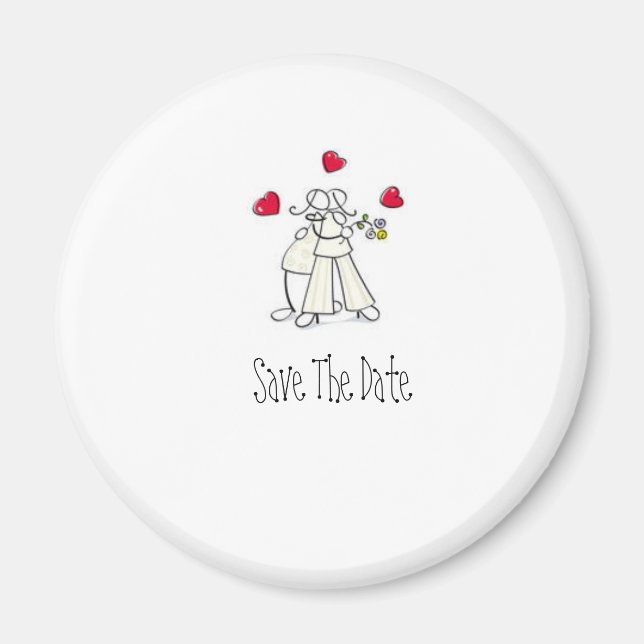 Save the Date Cute wedding magnets Personalised (Front)