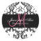 Save the Date Damask Stickers Monogram