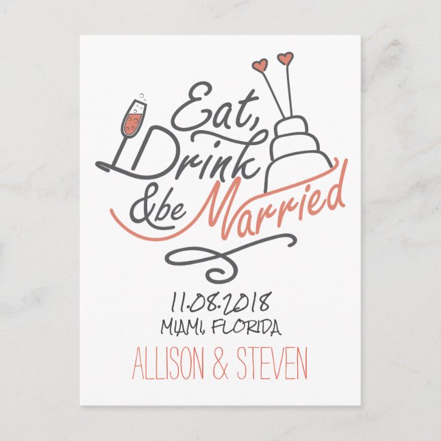 Save the date design. announcement postcard (Front)