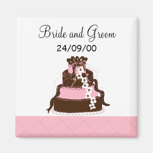 Save the Date Designer Cake Magnet