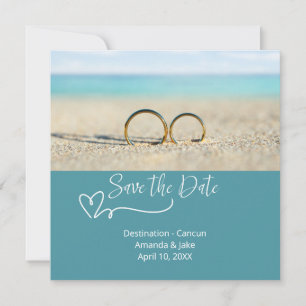Save the Date Destination Beach Wedding Invitation