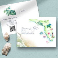 Save the Date Destination Wedding Florida Map