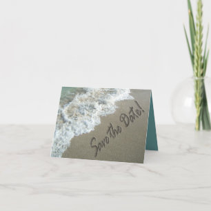 Save the Date Destination Wedding Sand Writing Announcement