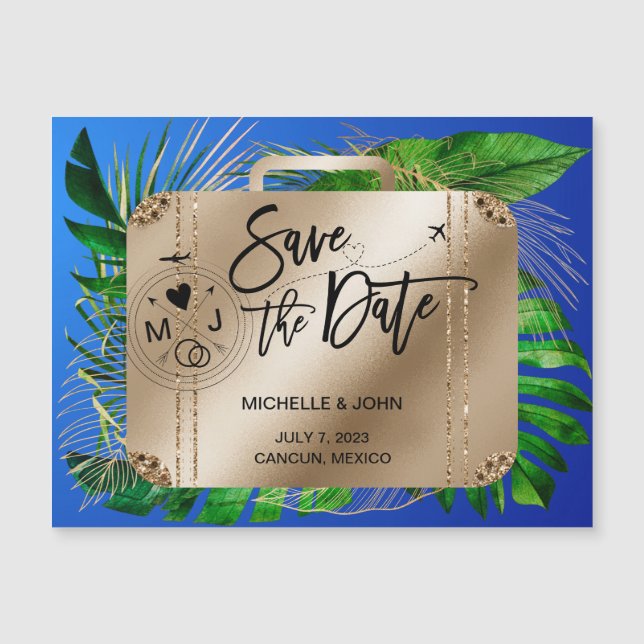 Save the Date Destination Wedding World Map  (Front)