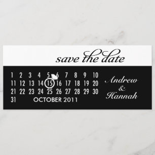 Save the Date Diamond Calendar Grid (black)