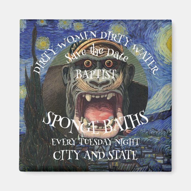 SAVE THE DATE DIRTY WOMEN BAPTIST SPONGE BATHS MAGNET (Front)