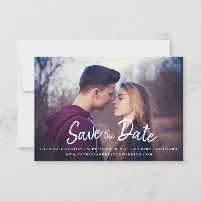 Save the Date - DIY Photo and Background Colour (Front)