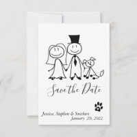 Save the Date Dog Lover Doodle Figures 