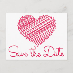 Save the Date Doodle Wedding / Event Announcement Postcard