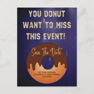 Save The Date Doughnut Neon Event Wedding Postcard