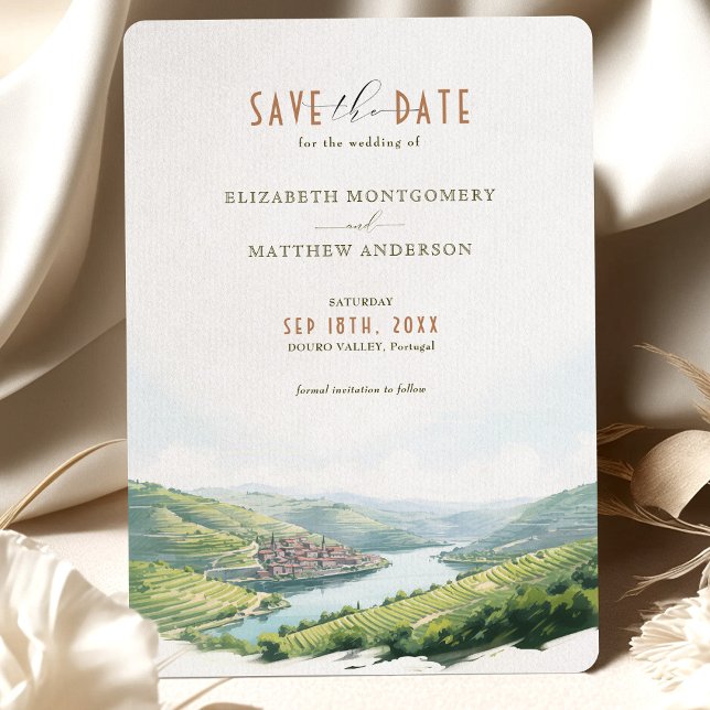Save The Date Douro Valley Portugal Destination Invitation (Creator Uploaded)