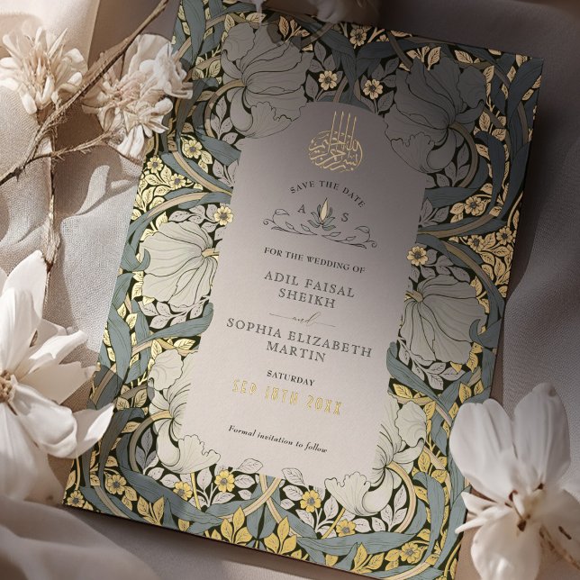 Save the Date Dusty Blue Muslim Islamic Morris (Creator Uploaded)