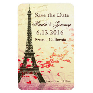 Save the Date Eiffel Tower style Magnet