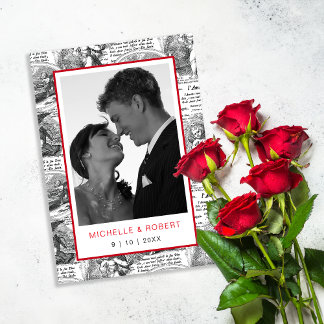 Save the Date Elegant Antique Cupids Photo Invitation