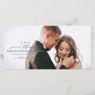 SAVE THE DATE elegant calligraphy photo card