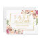 Save the Date Elegant Chic Pink Floral Gold Frame