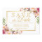 Save the Date Elegant Chic Pink Floral Gold Frame