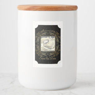 Save the Date Elegant Gold Foil Dots Script Ticket Food Label