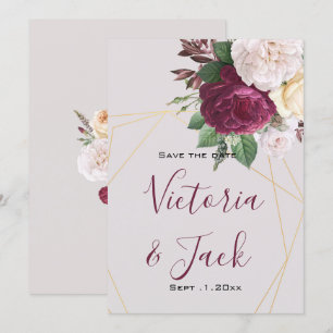 save the date Elegant golden geometric Invitation