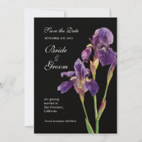 Save the Date - Elegant Iris Monogram Invitation