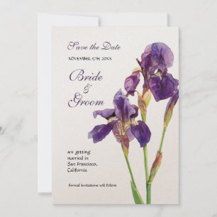 Save the Date - Elegant Iris Monogram Invitation