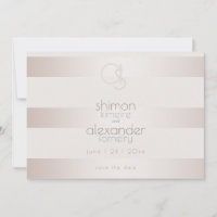 Save the Date | Elegant Modern Blush Pearl Stripes