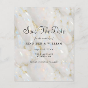  Save The Date Elegant Opal Stone Pastel Flyer