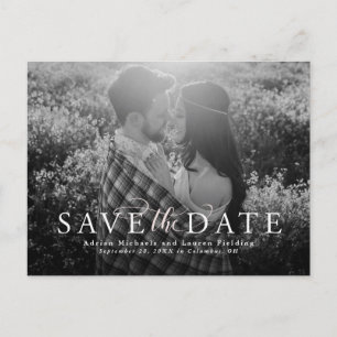 Save the date elegant photo postcard