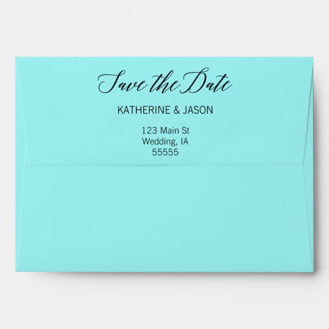 Save The Date Elegant Pre Addressed Envelope (Back (Top Flap))