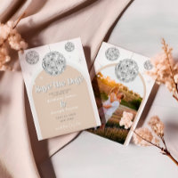 Save the Date Elegant Retro Disco Groove photo