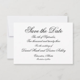 Save the Date Elegant Script - Formal Wording Card