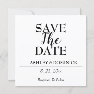 Save The Date Elegant Script Wedding Card