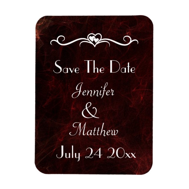 Save The Date Elegant Smoke and Fire Abstract Magnet (Vertical)