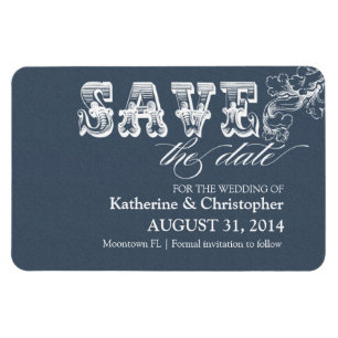 save the date elegant vintage unique magnets