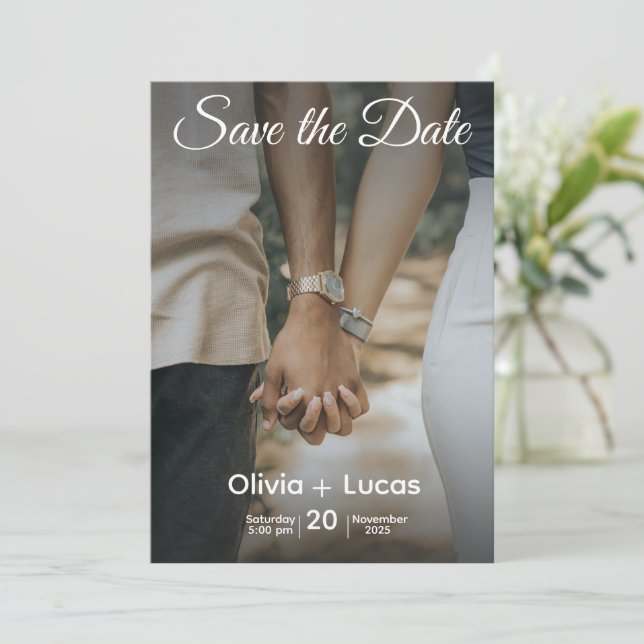  Save the Date – Elegant Wedding Invitation Design (Standing Front)