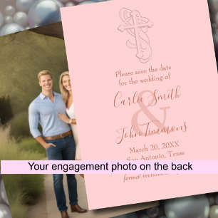 Save the Date Embosed Look Cross Any Color Photo