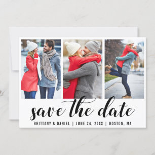 Save The Date Engagement 3 Photo Invitation