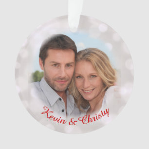 Save the Date Engagement Photo Holiday Ornament