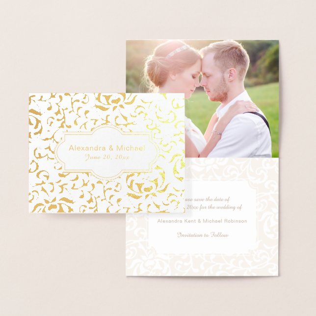 Save the Date Engagement Tudor Garden Renaissance Foil Card (Display)