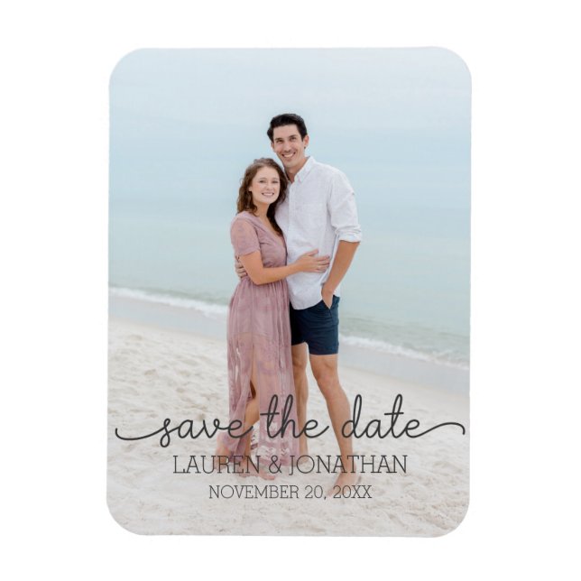 Save the date engagement wedding announcement magnet (Vertical)