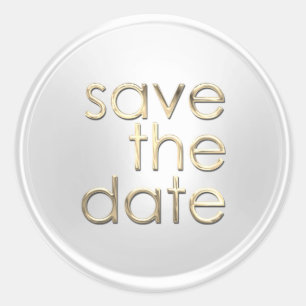 Save the Date Envelope Seal White Gold