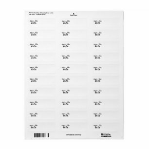 save the date fabric font black & white label