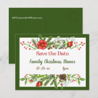 Save the Date Family Christmas Dinner Invite