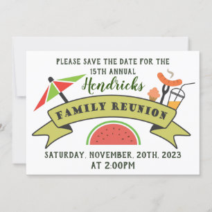 Save the Date family reunion design. invitation